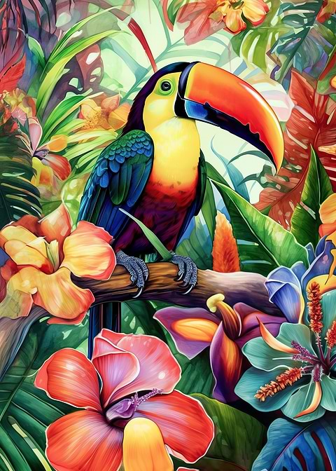 Exotic Jungle Wall Art — metal poster wall art