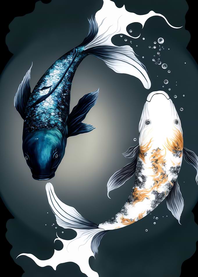 Yin yang koi fish