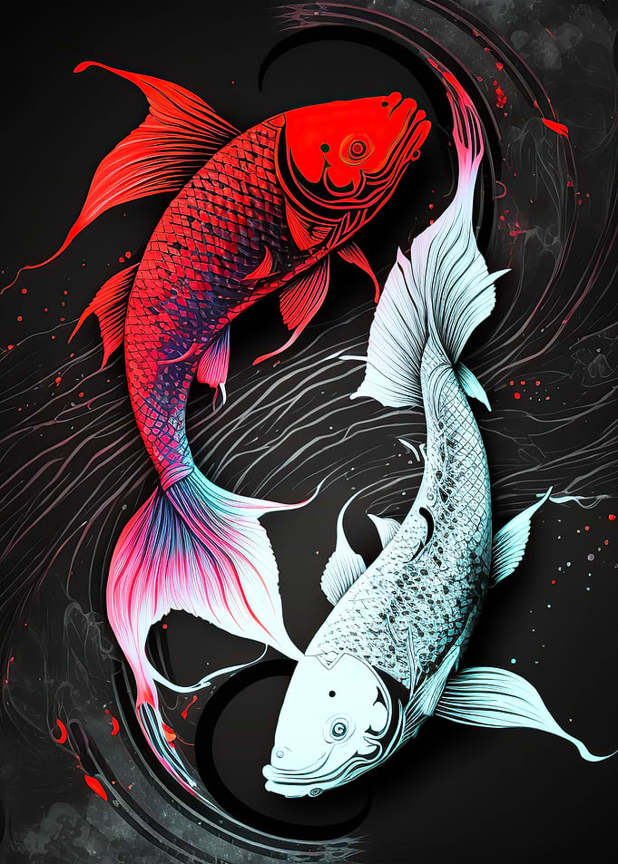 Yin yang koi fish