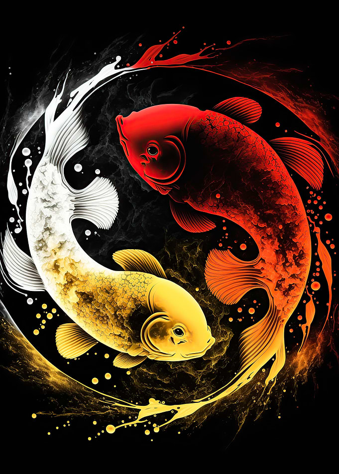 Yin yang koi fish
