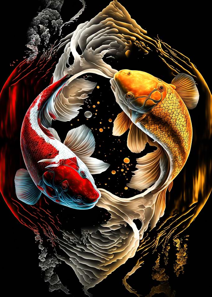 Yin yang koi fish