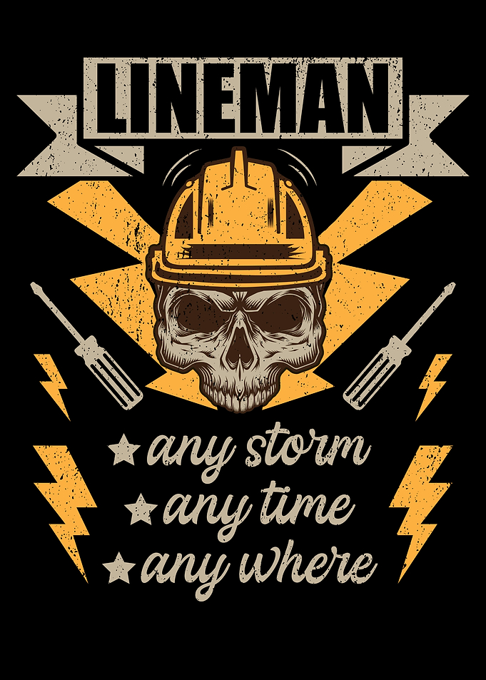 Proud Lineman Skull