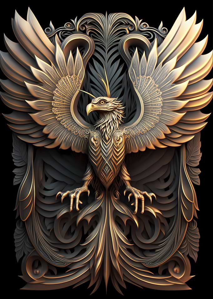 Mythology Phoenix Art Deco