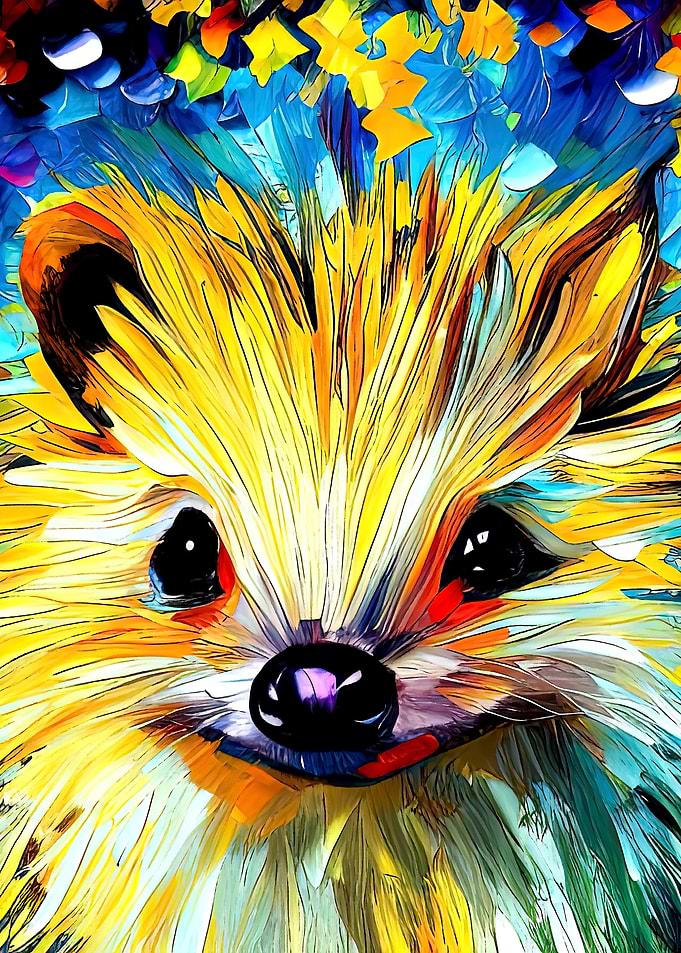 Funny Hedgehog Face Art