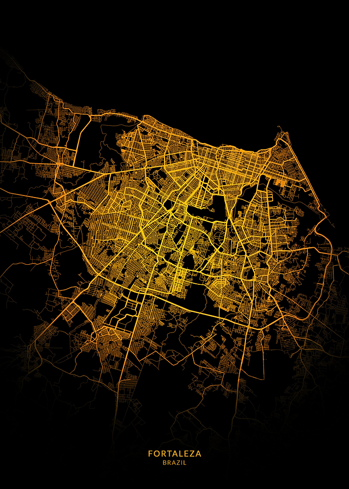 Fortaleza City Map Gold