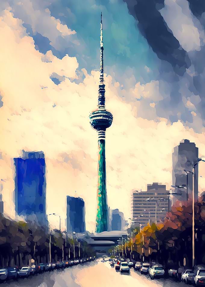 Tokyo city watercolor
