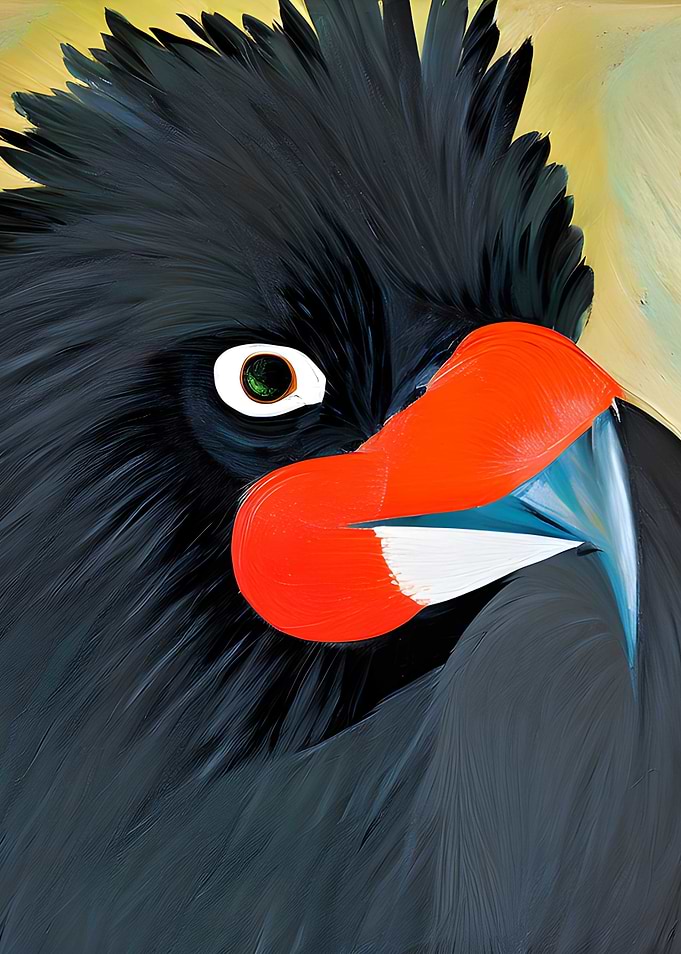Black cockatoo painting
