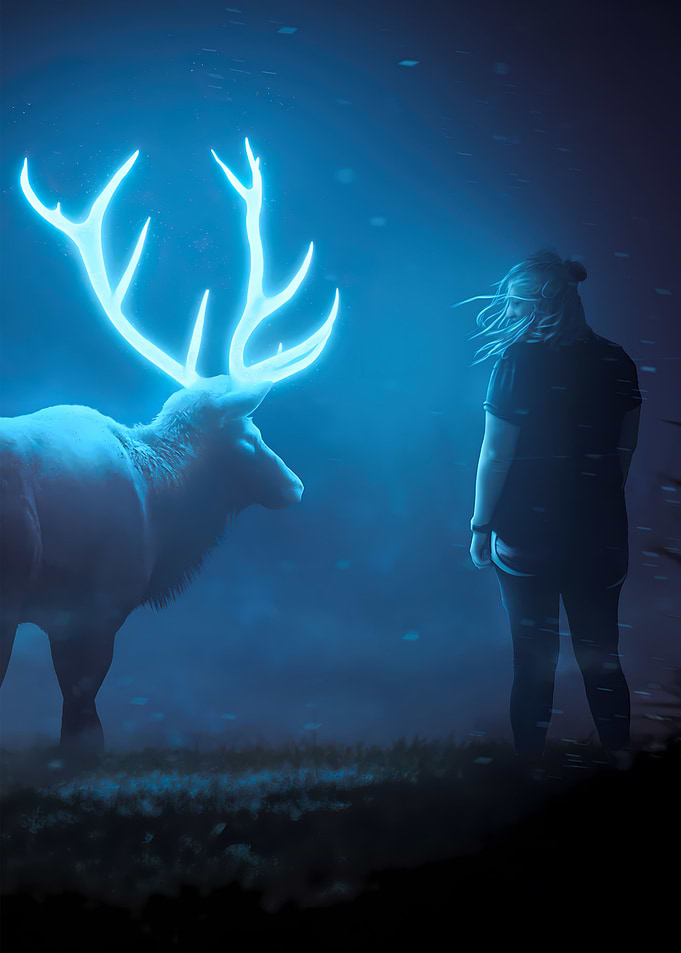 Reindeer Glowing Dark Art