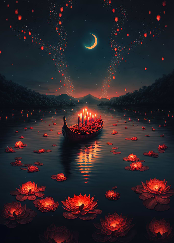 glowing paper lanterns