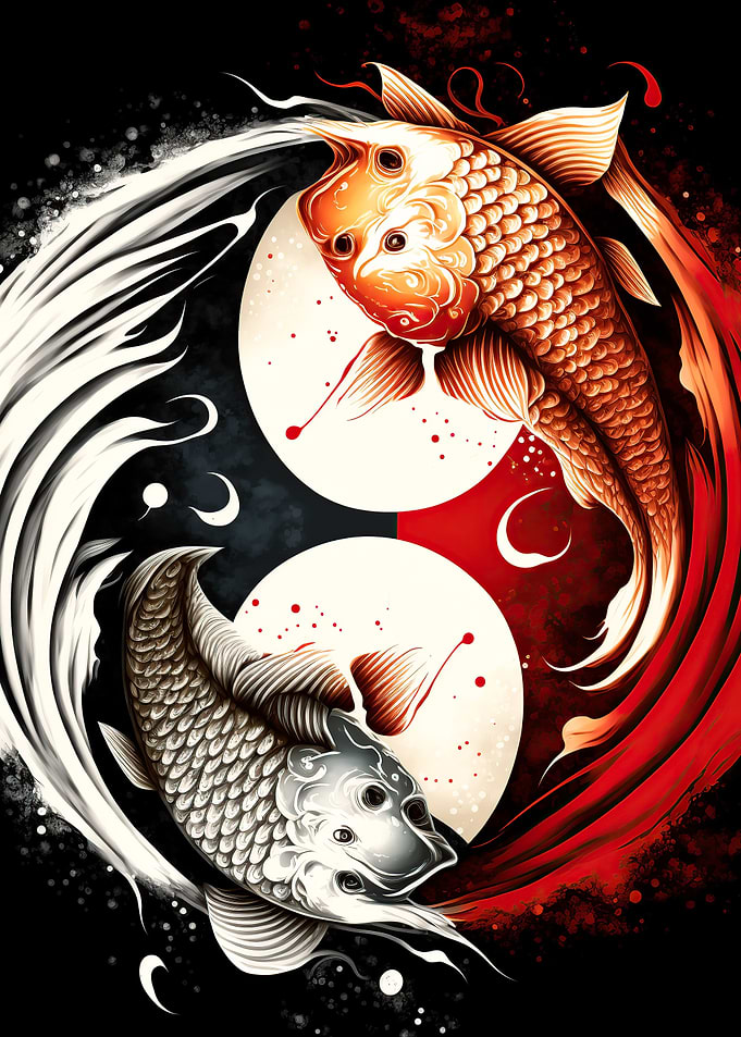 Yin yang koi fish