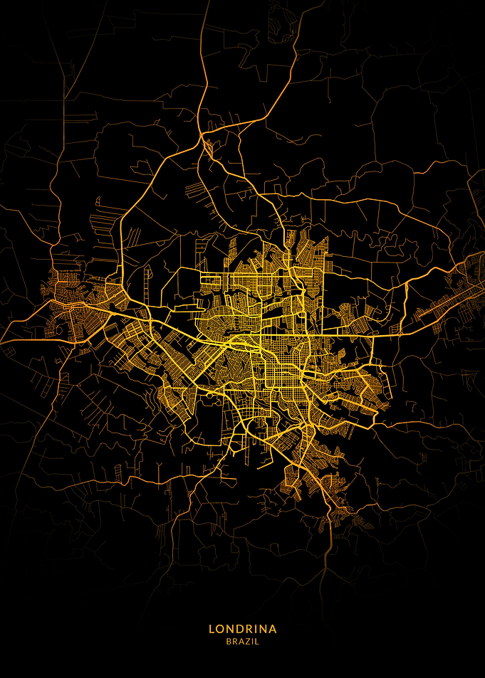 Londrina City Map Gold