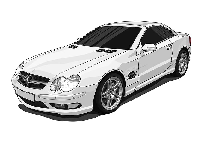 Mercedes SL55 R230 White