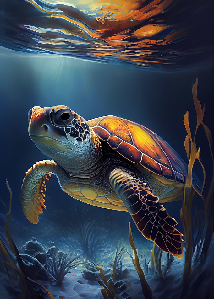 Turtle Underwater