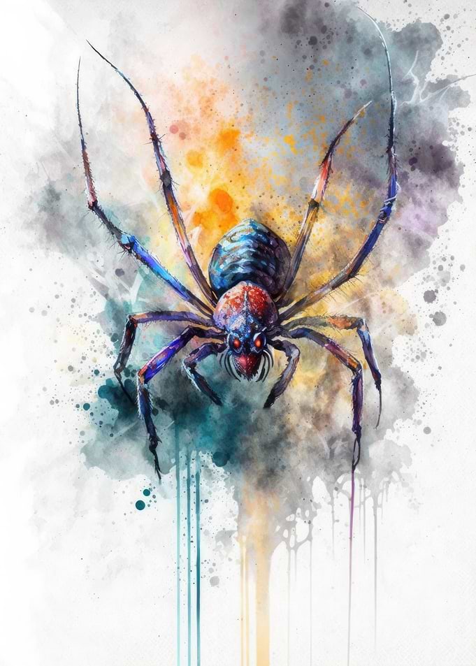Spider Watercolor Design