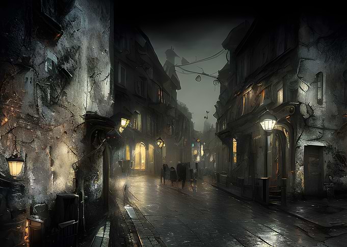 Dark street in the city