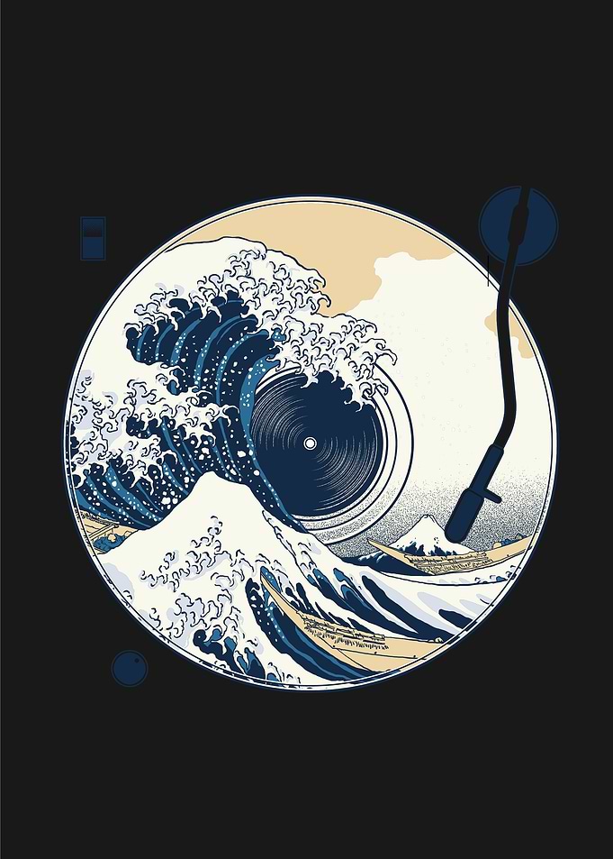 Funny Recordplayer Wave
