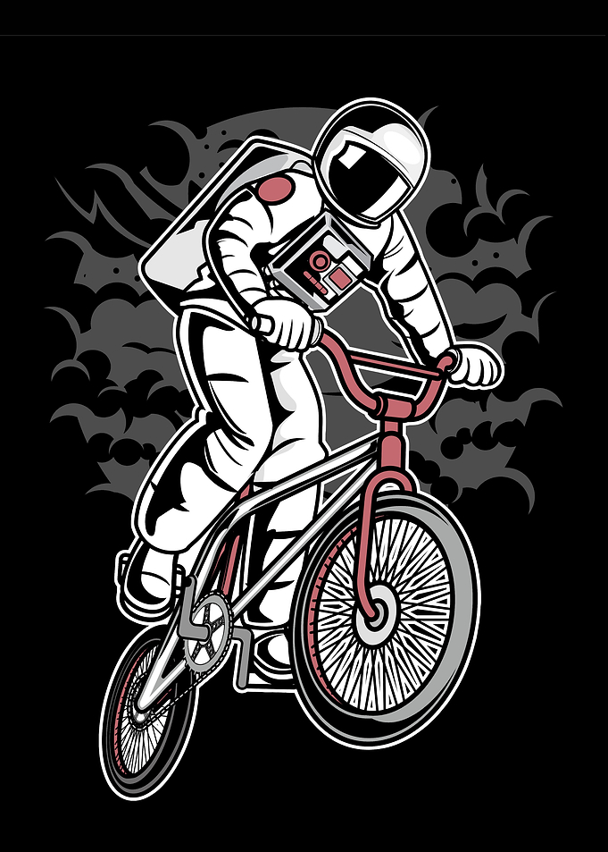 Biker Astronaut in Space