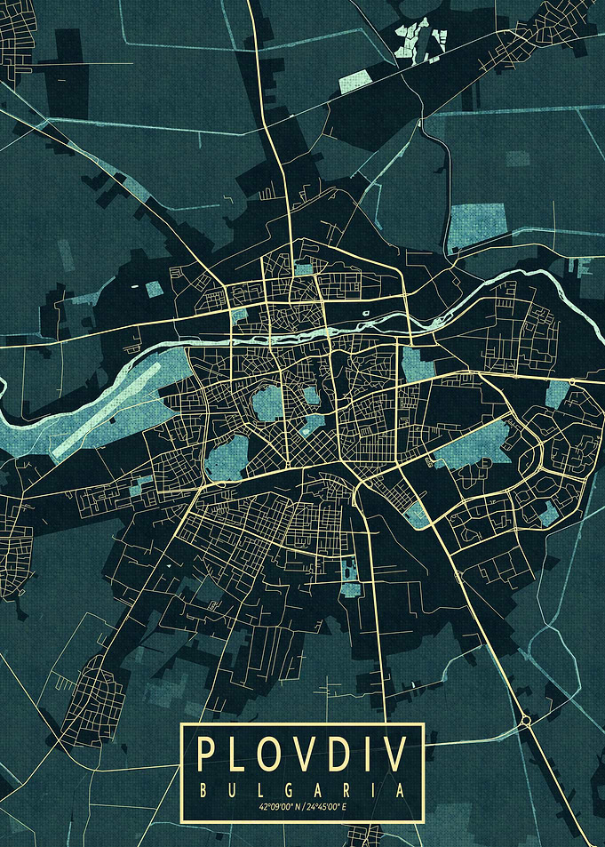 Plovdiv City Map Summer