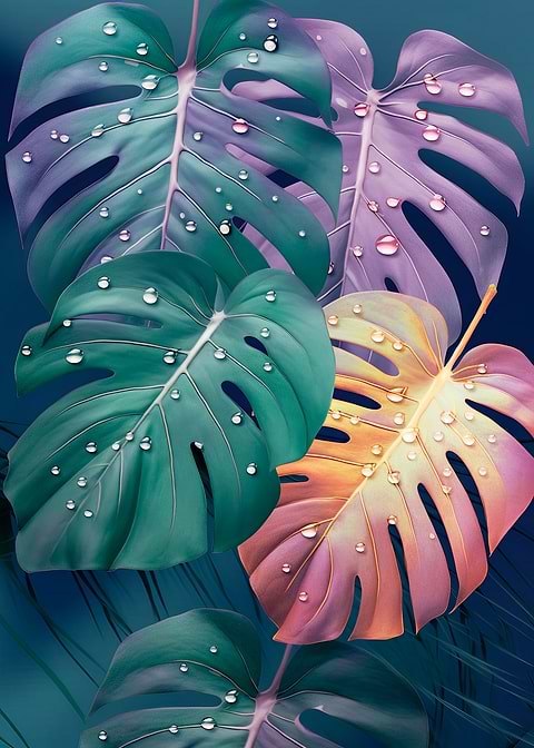 Tropic Thunder — monstera botanical metal print