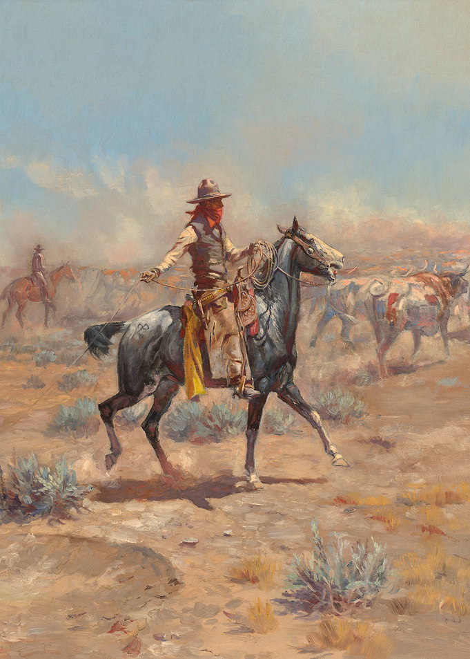 Cowboys Herding Cows