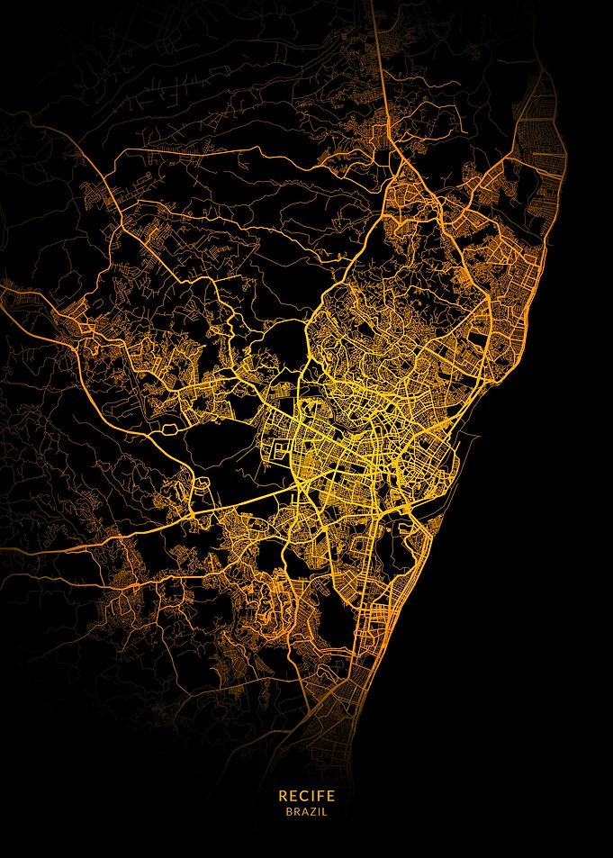 Recife City Map Gold