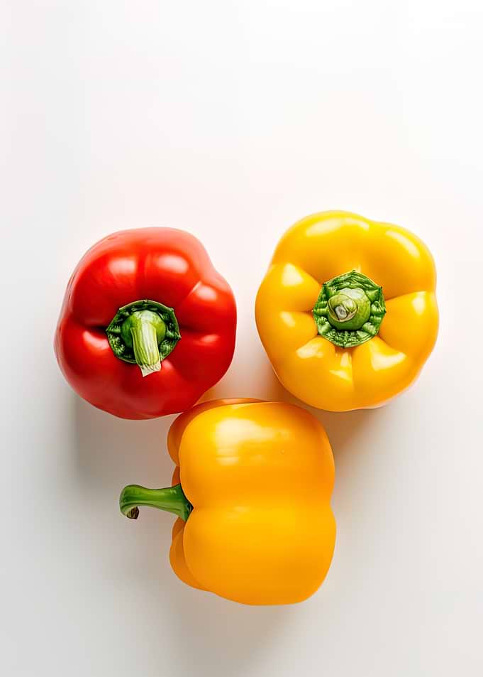 Three bell peppers