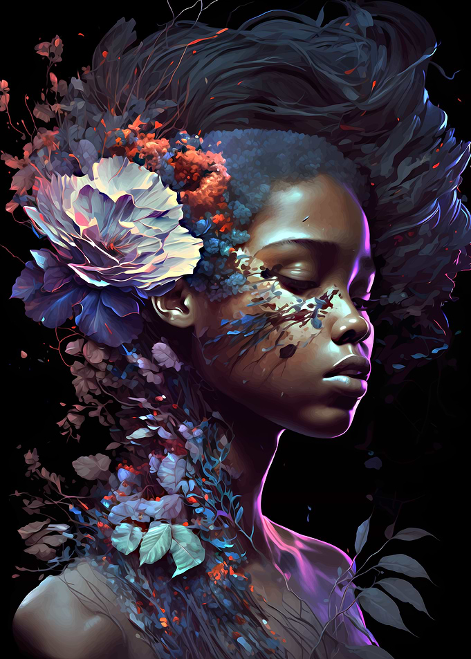 floral beautiful girl