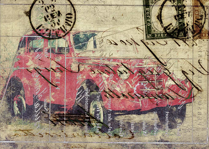 retro car poster
