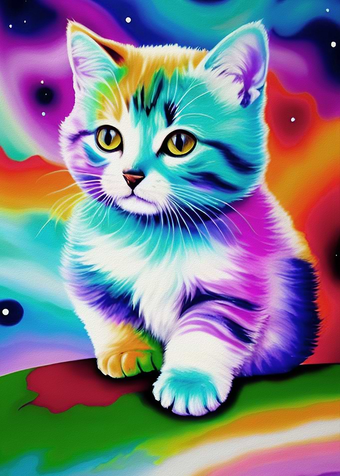 Cute Cosmic Colorful Cat