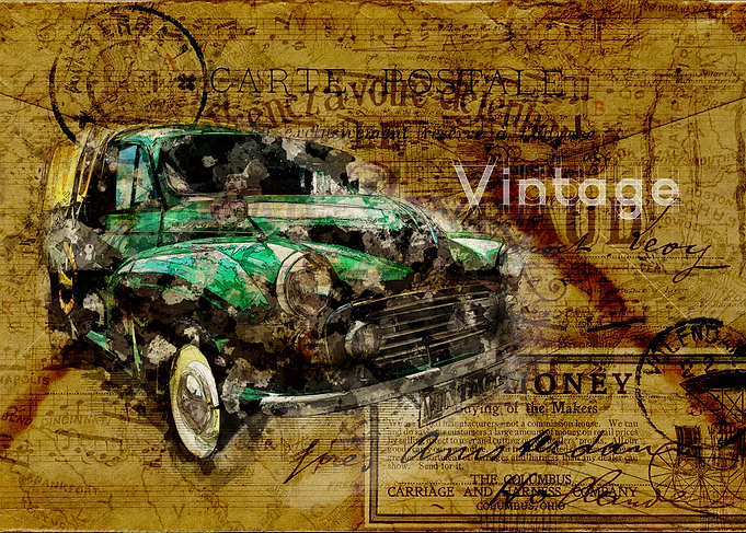 Green car art poster
