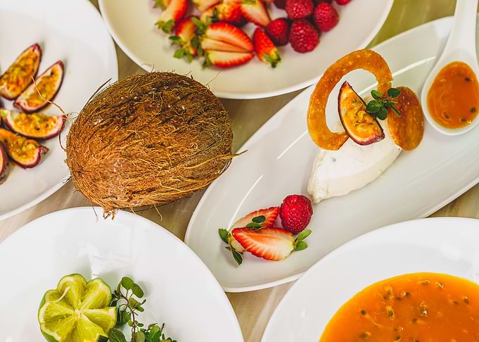 dessert setting on table