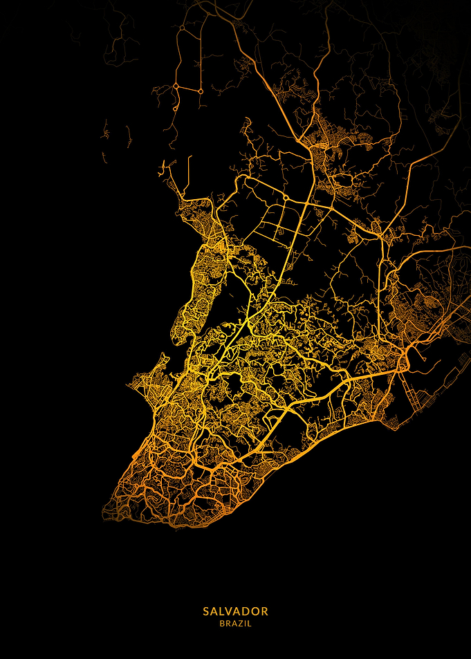 Salvador City Map Gold