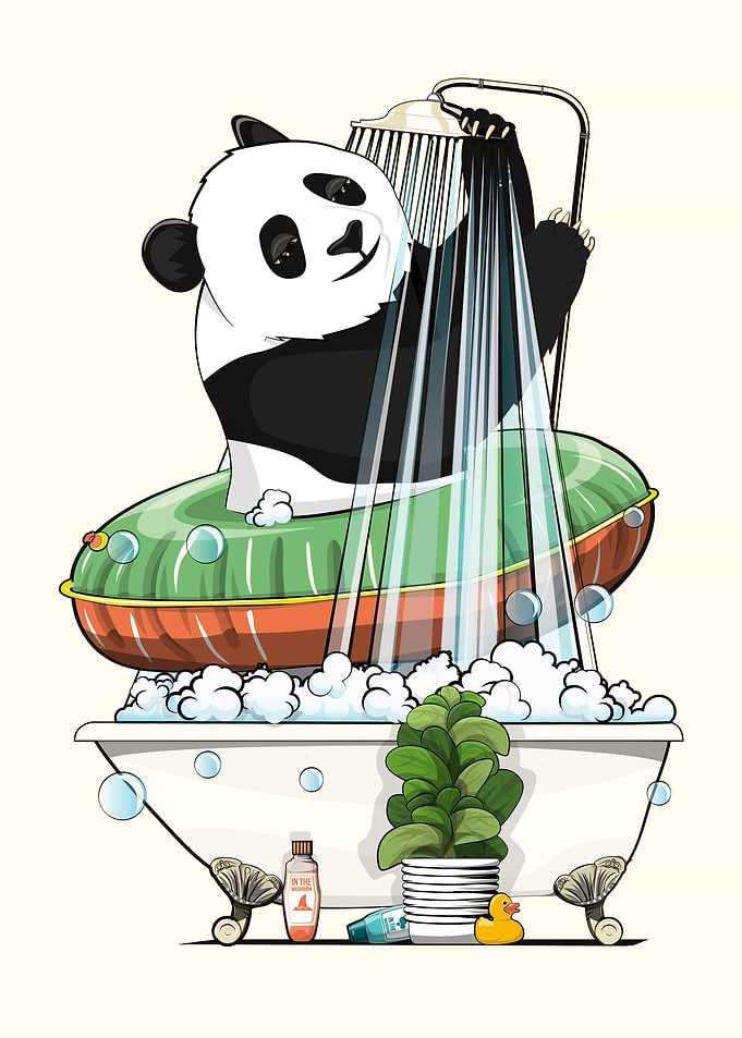 Panda Bear in the Shower