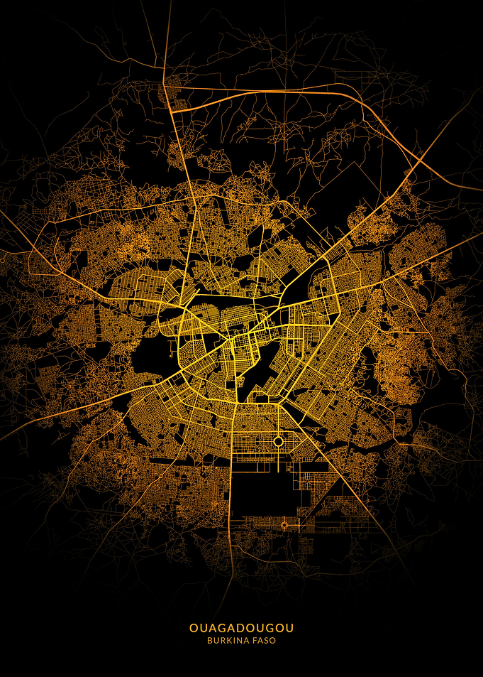 Ouagadougou City Map Gold