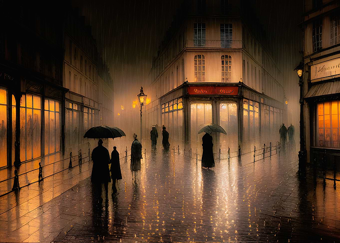Dark street in the city