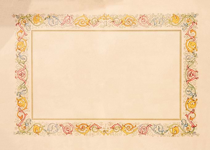 Frame ornate colorful joyf