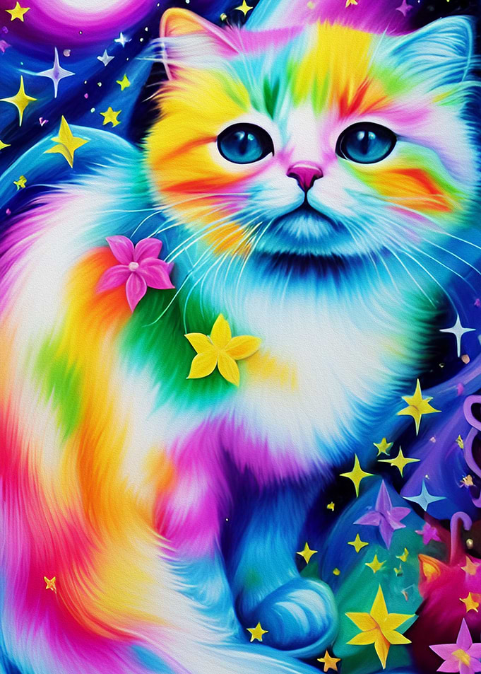Charming Cosmic Kawaii Cat