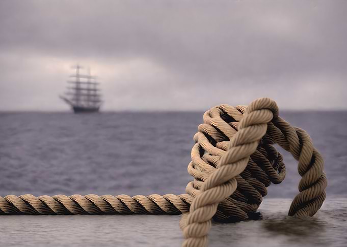 Pier knot sailboat 1800s t
