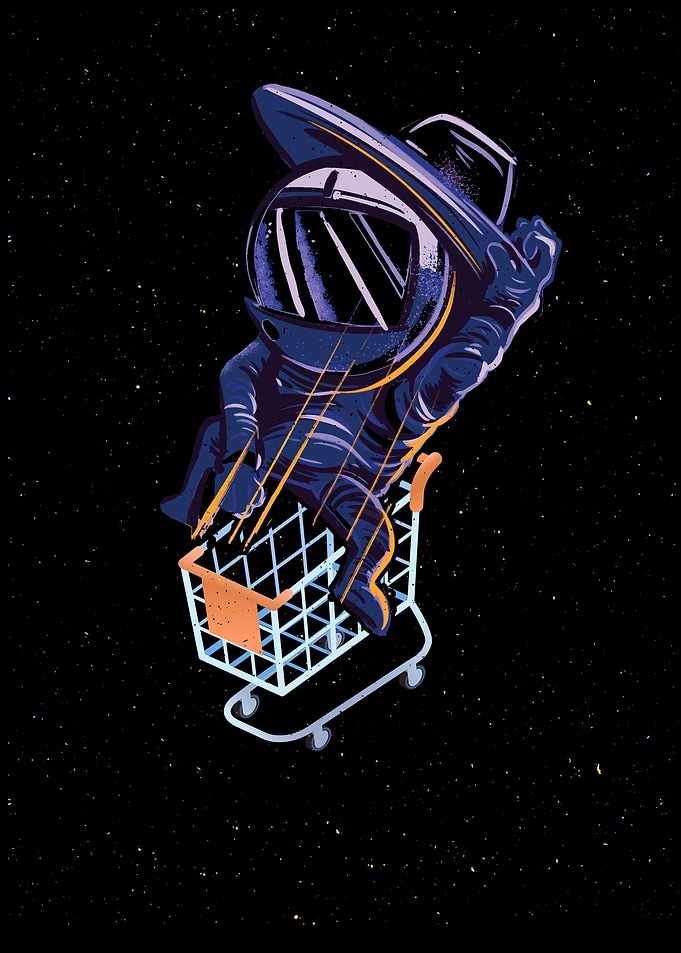 Astronaut Cowboy Moon