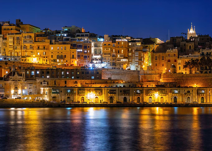 Valletta Skyline By Night