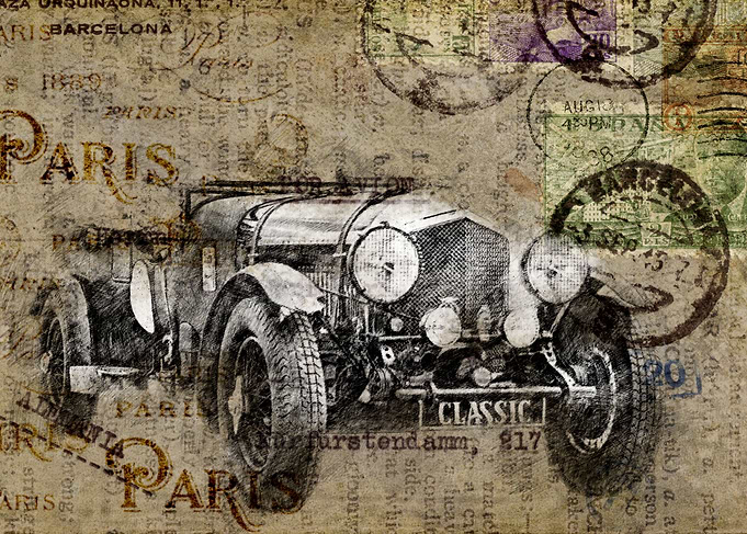 classic car poster dirt