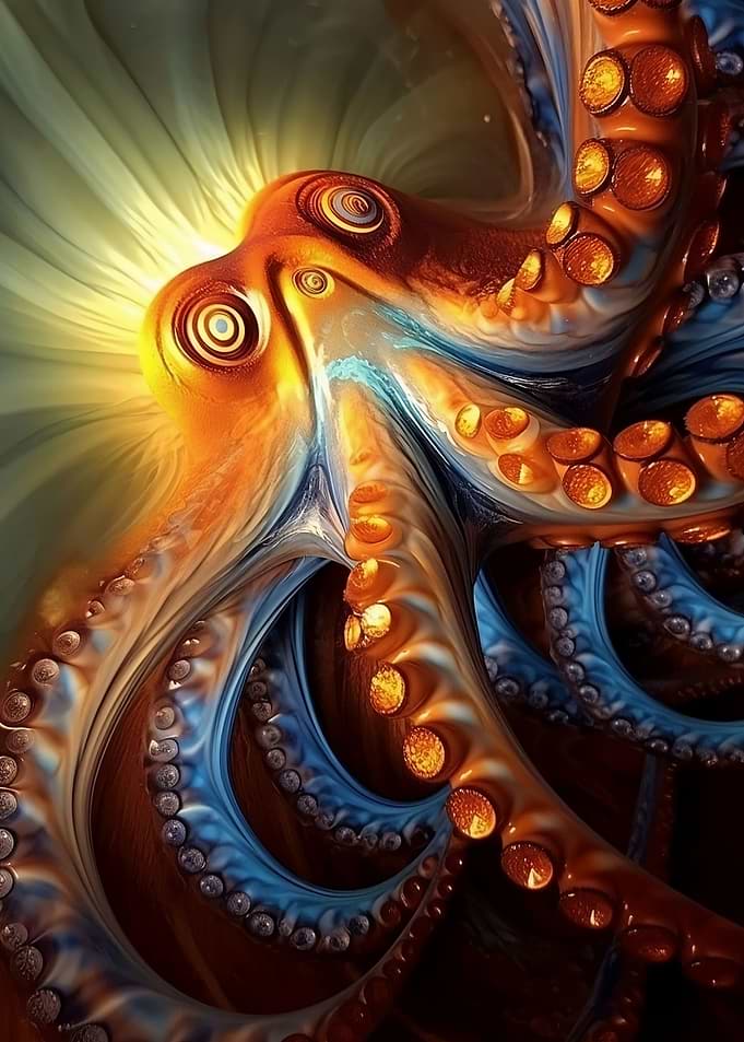 Dizzy Abstract Octopus