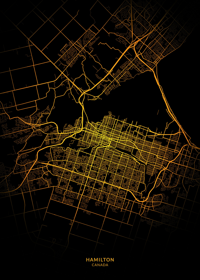Hamilton City Map Gold