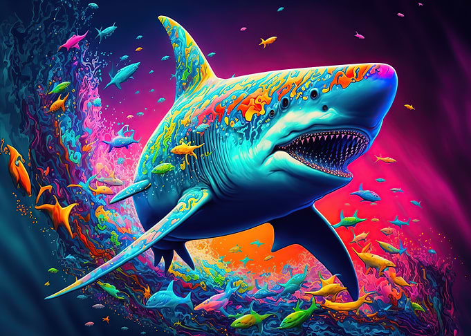 Shark colorful animal