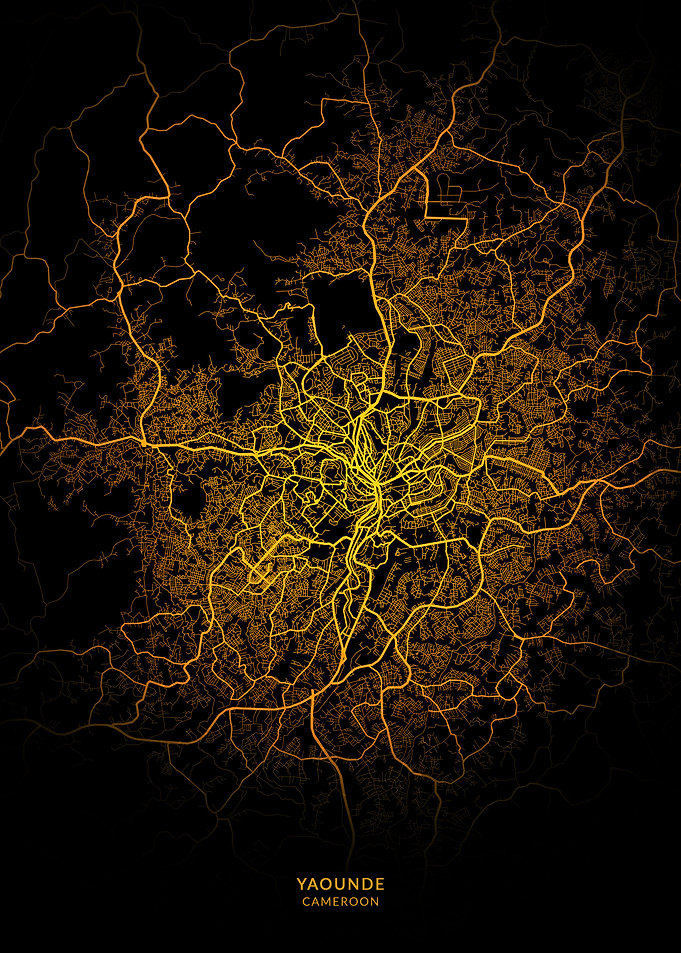 Yaounde City Map Gold
