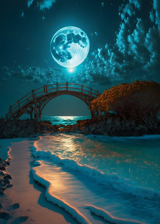 Moonlight Japanese Bridge