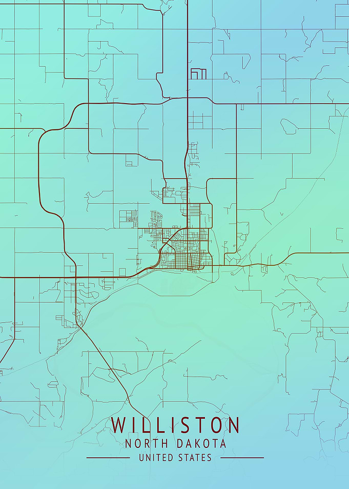 Williston USA City Map