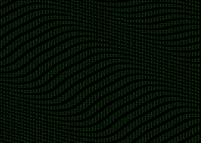 Random numbers green comma