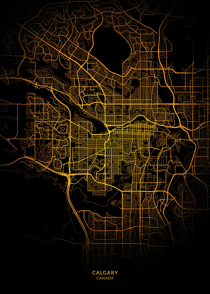 Calgary City Map Gold