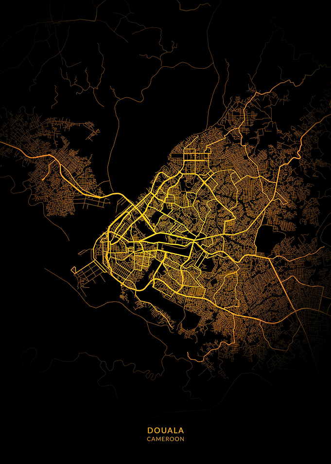 Douala City Map Gold
